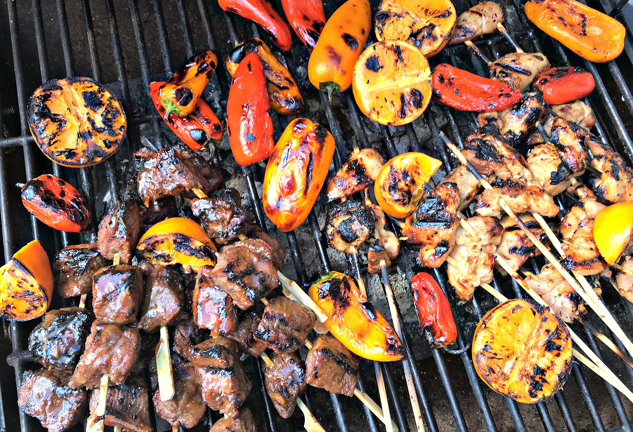 GRILLED STEAK & CHICKEN KABOBS